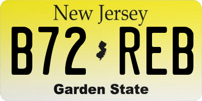 NJ license plate B72REB