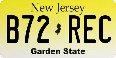 NJ license plate B72REC