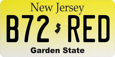 NJ license plate B72RED