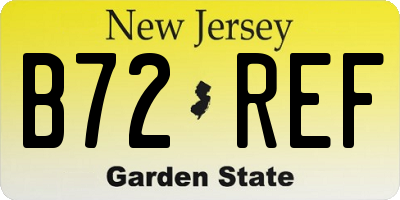 NJ license plate B72REF