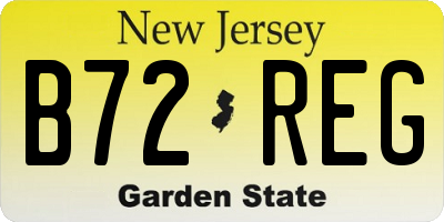 NJ license plate B72REG