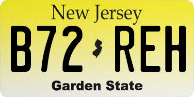 NJ license plate B72REH