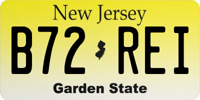 NJ license plate B72REI