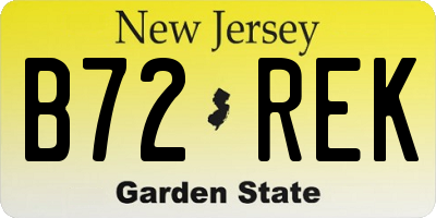 NJ license plate B72REK