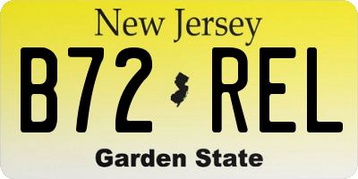 NJ license plate B72REL