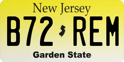 NJ license plate B72REM