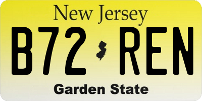 NJ license plate B72REN