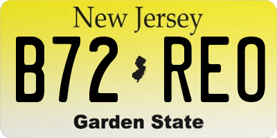 NJ license plate B72REO