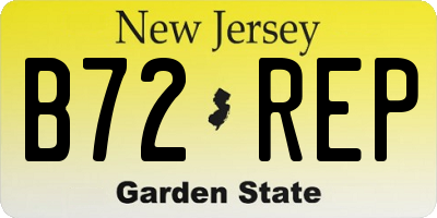 NJ license plate B72REP