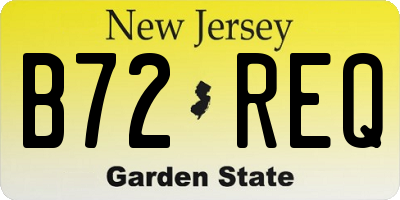 NJ license plate B72REQ