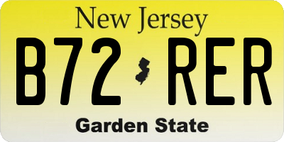 NJ license plate B72RER