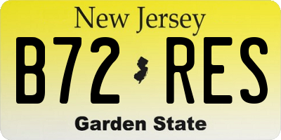 NJ license plate B72RES