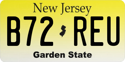 NJ license plate B72REU