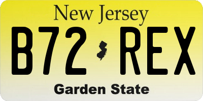 NJ license plate B72REX
