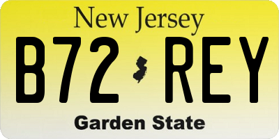 NJ license plate B72REY