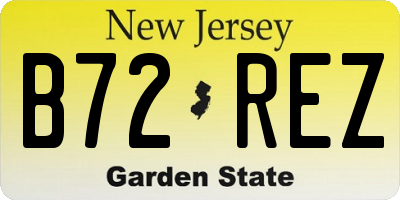 NJ license plate B72REZ