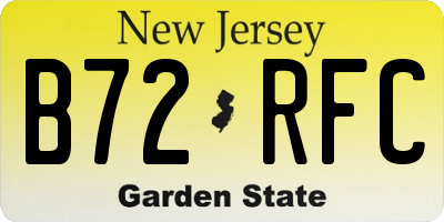 NJ license plate B72RFC