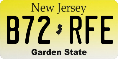 NJ license plate B72RFE