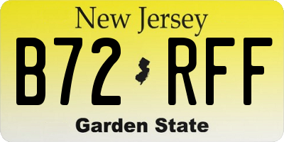 NJ license plate B72RFF