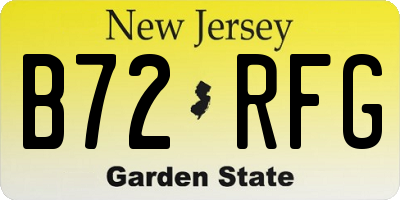 NJ license plate B72RFG