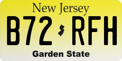 NJ license plate B72RFH