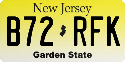 NJ license plate B72RFK