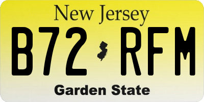 NJ license plate B72RFM