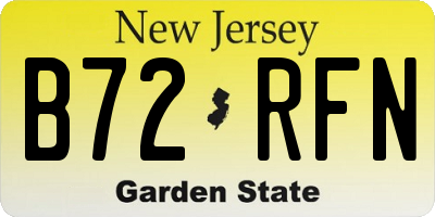NJ license plate B72RFN