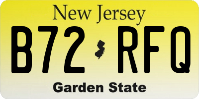 NJ license plate B72RFQ