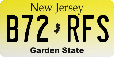 NJ license plate B72RFS