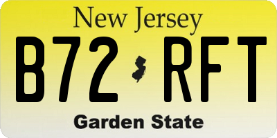 NJ license plate B72RFT