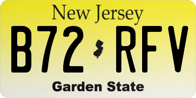 NJ license plate B72RFV