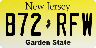 NJ license plate B72RFW