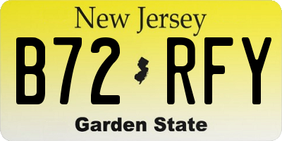 NJ license plate B72RFY