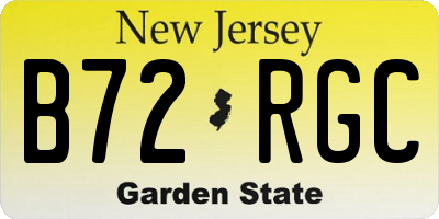 NJ license plate B72RGC