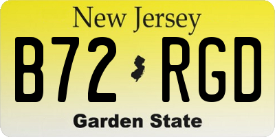 NJ license plate B72RGD