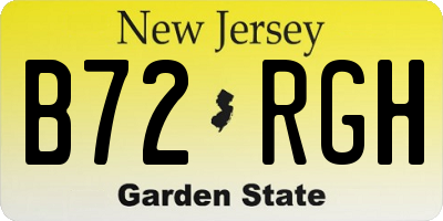 NJ license plate B72RGH