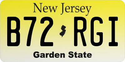 NJ license plate B72RGI