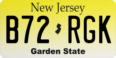 NJ license plate B72RGK