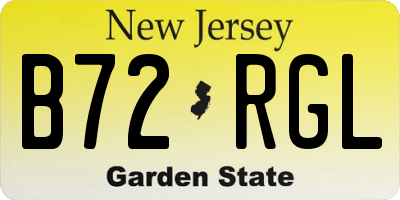 NJ license plate B72RGL