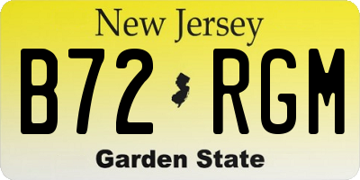 NJ license plate B72RGM