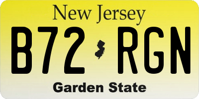 NJ license plate B72RGN
