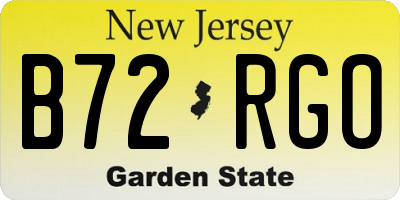 NJ license plate B72RGO