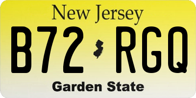 NJ license plate B72RGQ