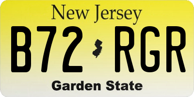 NJ license plate B72RGR