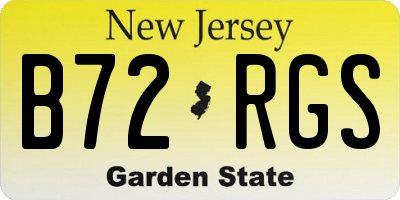 NJ license plate B72RGS