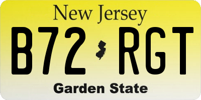 NJ license plate B72RGT