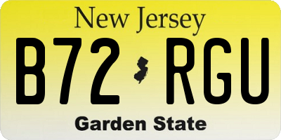 NJ license plate B72RGU