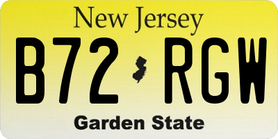 NJ license plate B72RGW
