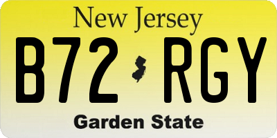 NJ license plate B72RGY